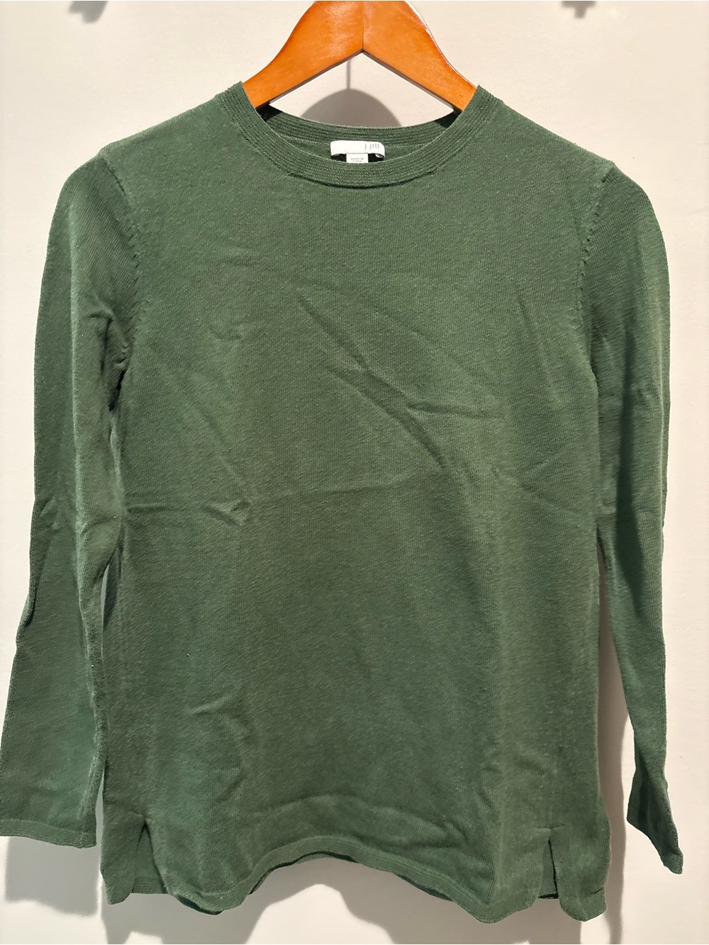 J Jill Crewneck Long Sleeve Sweater - Green